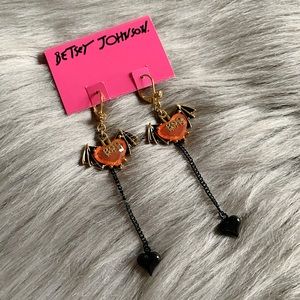Betsey Johnson Vampire Bat Earrings NEW